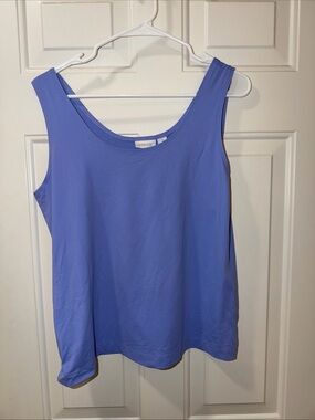 Chicos Tank Top Women's Size 2 Light Blue Layering Camisole Scoop Neck